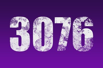 flat white grunge number of 376 on purple background.