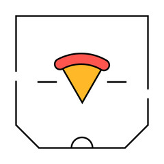 pizza box line icon vector. pizza box sign. isolated symbol illustration
