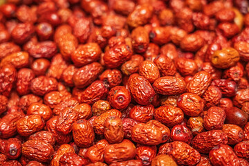 Bulk Red Goji Berries at Traditional Market