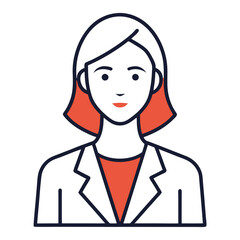Sleek Minimalist Line Art Vector Illustration Depicting a Stylish Businesswoman
