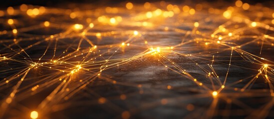 Abstract Golden Network Connection