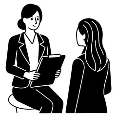 Inspiring Businesswoman in HR Role Leading a Productive Meeting Vector Illustration
