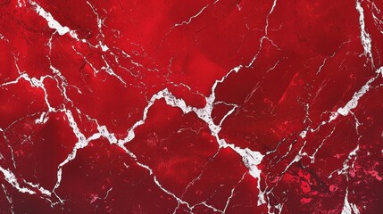 Red Marble Texture with White Veins Background