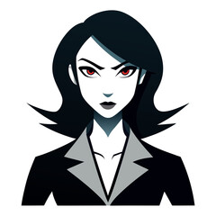 Businesswoman in Manga Style Vector Illustration Capturing Ambition and Elegance
