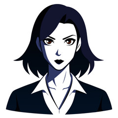 Dynamic Businesswoman Illustrated in Manga Style Vector Art for Creative Projects
