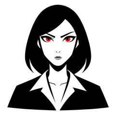 Dynamic Businesswoman Illustrated in Manga Style Vector Art for Creative Projects
