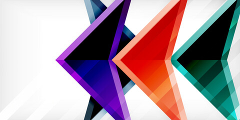 Abstract background color triangles and arrows composition. Vector Illustration For Wallpaper, Banner, Background, Card, Book Illustration, landing page