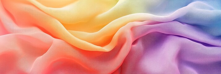 Obraz premium A rainbow colored fabric texture, with visible threads and soft gradients