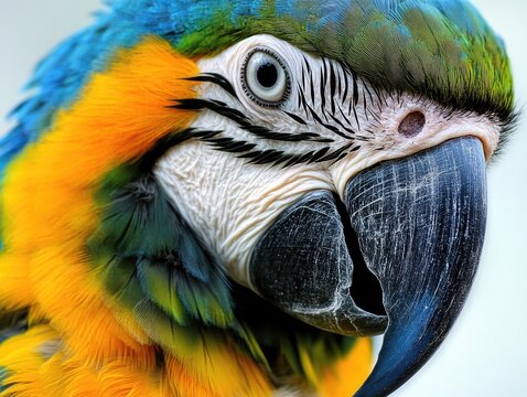 Close-up of colorful parrot's face
