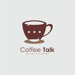 Coffee Talk Vector Logo Template For Coffee Shop Business.