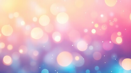 Fototapeta premium Beautifully blurred pastel gradient background with soft bokeh lights, perfect for enhancing digital creations, wedding invitations, and aesthetic designs, bringing a light and playful touch to any pr