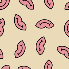 Obraz premium Print of Pink Lips Seamless Pattern. Pink Lips Love and Valentine Kiss Digital Paper.