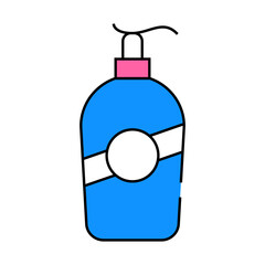 liquid soap bottle line icon vector. liquid soap bottle sign. isolated symbol illustration