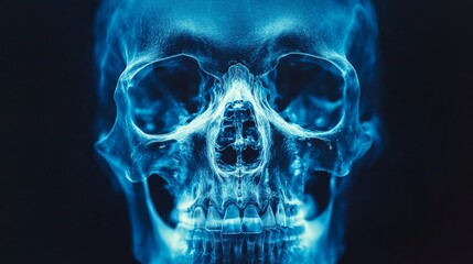 Fototapeta premium Detailed Skull X-ray Scan for Medical and Educational Purposes