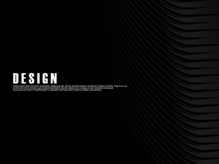 Abstract futuristic dark black background with wave design. Realistic 3d wallpaper with luxurious flowing lines. Perfect background for posters, websites, brochures, banners, applications, etc.	