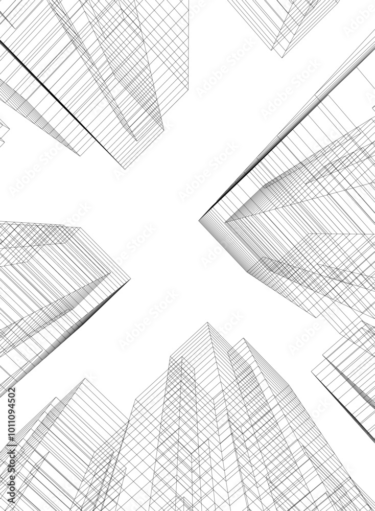 Canvas Prints abstract city architecture vector 3d illustration