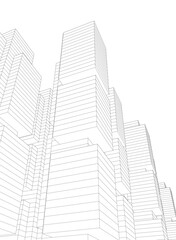 Abstract city architecture vector 3d illustration