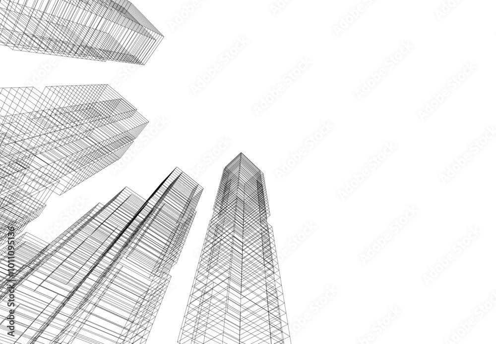 Canvas Prints abstract city architecture vector 3d illustration