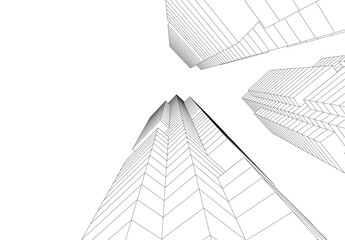 Abstract city architecture vector 3d illustration