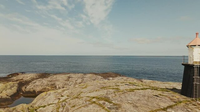 Small lighthouse Ona Norway Aerial view