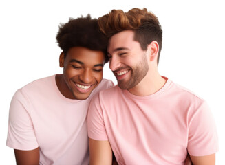Obraz premium PNG Romantic young happy couple two gay laughing smiling smile.