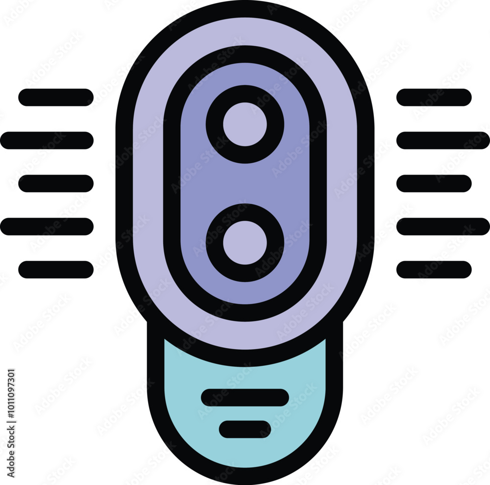 Poster motion sensor icon in thin line style, suitable for security system interface