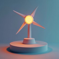 3D Energy Icon: Renewable Power and Sustainability Illustration Logo