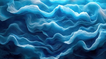 Obraz premium Abstract Ocean Waves in Blue Tones Creating a Serene and Dynamic Flowing Pattern with Textured Layers and Depth