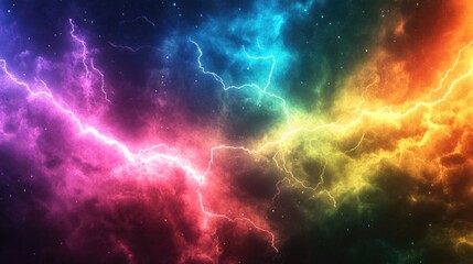 Fototapeta premium Colorful Galaxy with Lightning