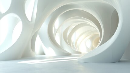 Fototapeta premium Abstract geometric interior design structure, presented through 3D rendering and illustration