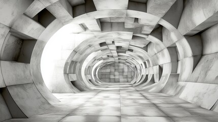 Fototapeta premium Abstract geometric interior design structure, presented through 3D rendering and illustration