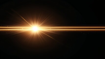 Fototapeta premium Sunlight overlay with sun rays isolated on a black background, designed for overlay effects.