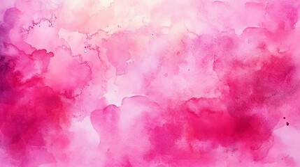 Vibrant pink watercolor painting background with soft blending shades, perfect for artistic designs, invitations, stationery, and creative projects requiring a touch of elegance and playfulness
