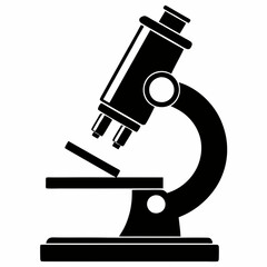 Microscope Silhouette Vector Illustration - Perfect for Scientific Design