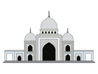 China mosque traditional Chinese Arabic architecture holy praying place religious destination ancient building design icon set colorful