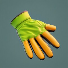 3D Gloves Icon: Gardening and Hand Protection Illustration Logo