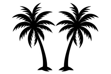 2 palm tree silhouette vector illustration