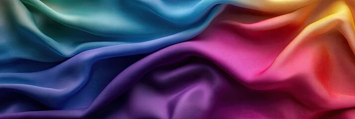 Obraz premium A rainbow colored fabric texture, with visible threads and soft gradients