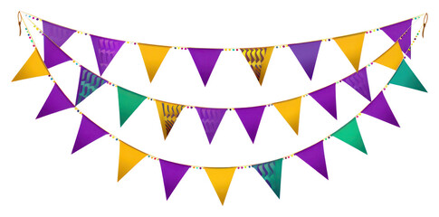 PNG Mardi gras party bunting shape white background clothesline.