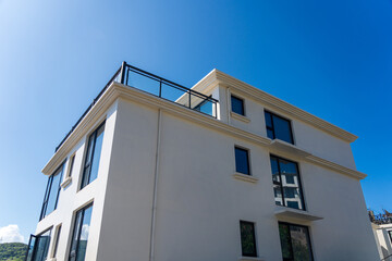 Contemporary Architectural Design Against a Clear Blue Sky