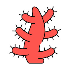 aquarium coral line icon vector. aquarium coral sign. isolated symbol illustration