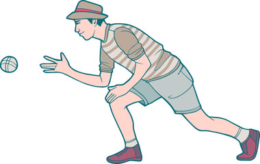 Petanque player - outdoor french game