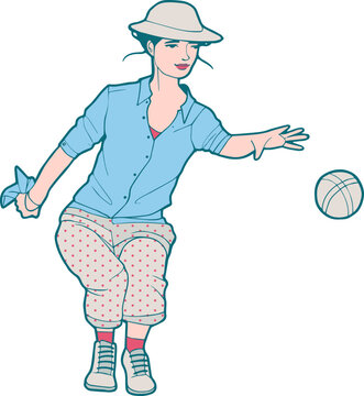 Petanque player - outdoor french game