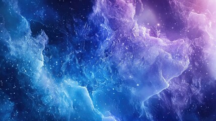 Fototapeta premium Stunning Cosmic Nebula with Vibrant Blue and Purple Hues in Deep Space Captured in High Resolution