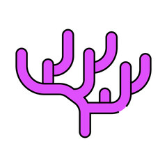 marine coral line icon vector. marine coral sign. isolated symbol illustration