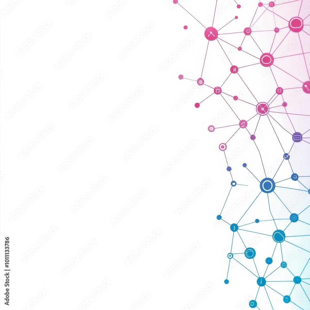 Poster abstract network background with connecting dots and lines. science technology network,