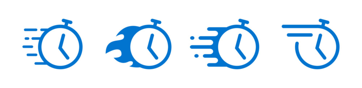 Fast time icon vector collection. Speed time or quick time icon logo design, symbol illustration