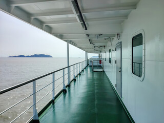 Tranquil Sea View from a Modern Ferry Deck