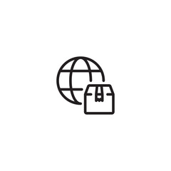 World shipping icon. International delivery, global shipping. Global shipping icon.