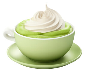 PNG Dessert cream green food.